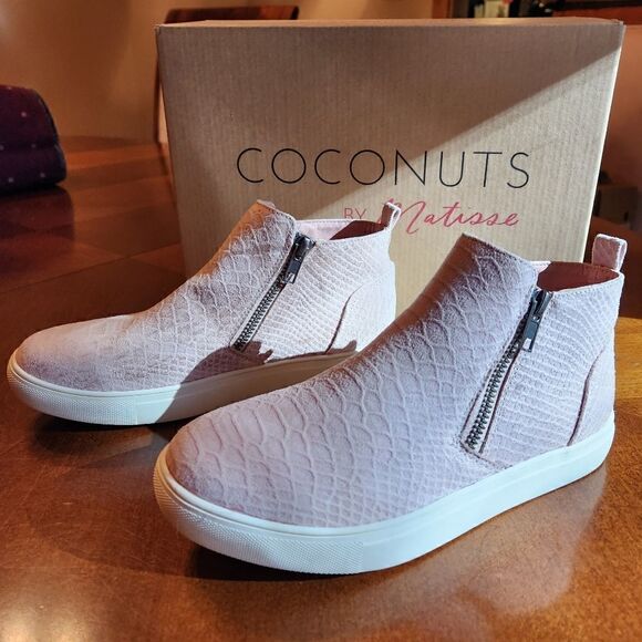 NEW Coconuts by Matisse Zip Up Suede Ankle Boots Shoes, Size 6, Light Pink - Picture 3 of 9